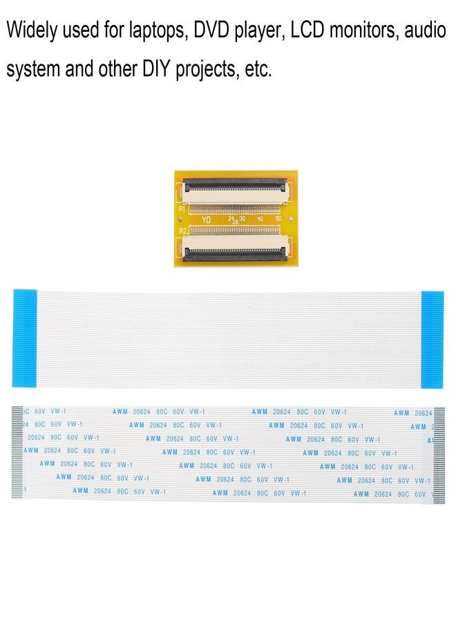 MECCANIXITY FFC FPC 50 Pin 0.5mm Pitch PCB Extension Connector Board with 5 Pack 0.5mm Pitch 150mm Flexible Flat Cable Kit - Image 4